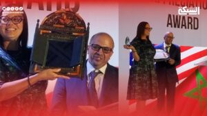 تكريم أنجي غيث بجائزة "القيادة النسائية لعام 2025" خلال فعاليات يوم المغرب في واشنطن، تقديرًا لجهودها في الريادة المجتمعية وتمكين المرأة الأميركية.